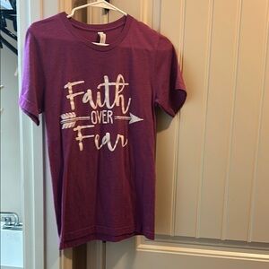 Bella Canvas Kids Tee in Purple with Faith Over Fear Design